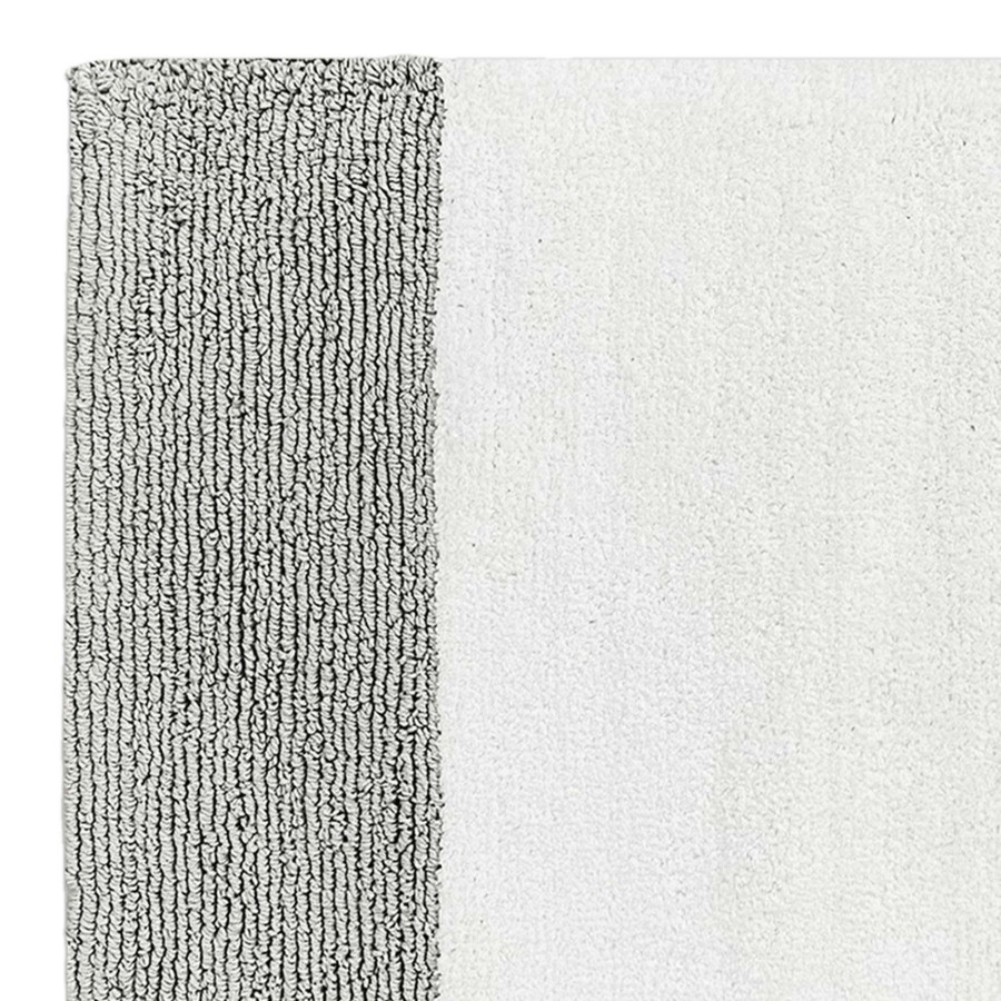 Bath * | Grey & White Color Block Bath Mat, 20 30 Hot Sale