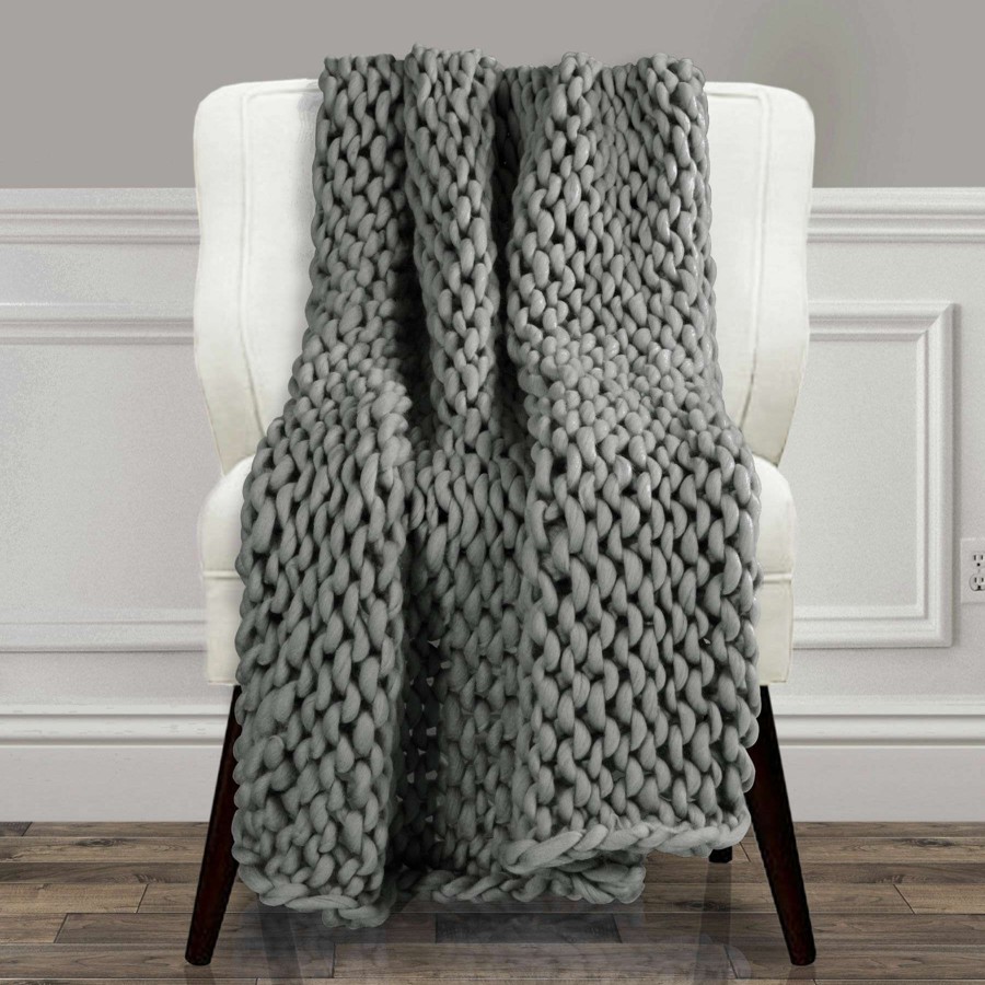 Throw Blankets * | Ella Grey Chunky Woven Throw Blanket, 50 60 High Quality