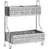 Bath * | Coptique Silver Punched Metal Rectangular 2-Tier Organizer Fashion