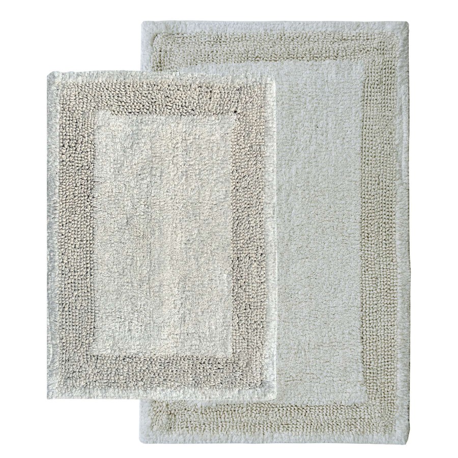 Bath * | 2-Piece Mesa Ivory Reversible Bath Mat Set, 17 24/20 32 Classical