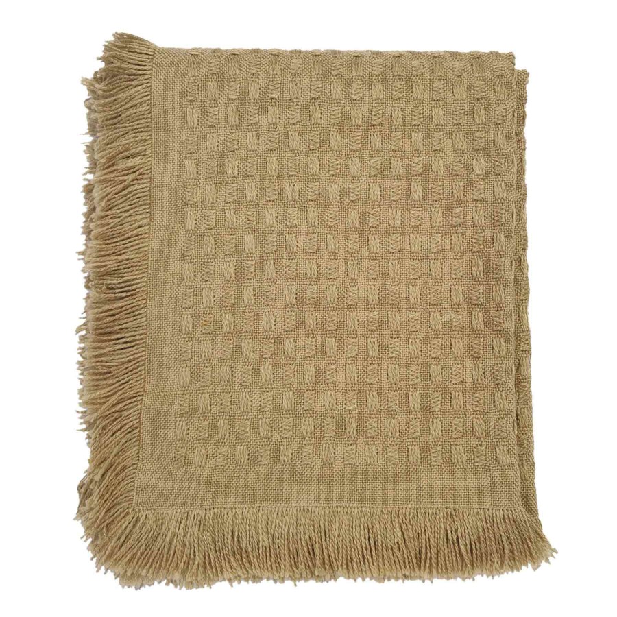 Throw Blankets * | Honeybloom Tan Frayed Edge Woven Throw Blanket, 50 60 Fashion