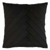 D Cor & Pillows * | James Charcoal Grey Pleated Velvet Throw Pillow, 18 Promotion