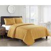 Bedding * | 3-Piece Gold Hector Stitch Quilt Set, Full/Queen 100% Guarantee