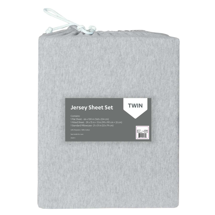 Bedding * | 3-Piece Dark Grey Jersey Sheet Set, Twin Less Expensive