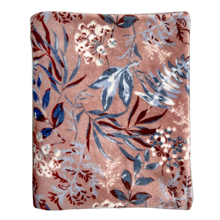 Throw Blankets * | Honeybloom Blush Botanical Garden Throw Blanket, 50 60 Less Expensive