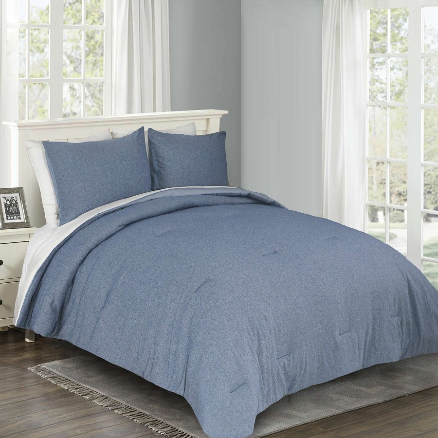 Bedding * | Ty Pennington 3-Piece Blue Comforter Set, King Fashion