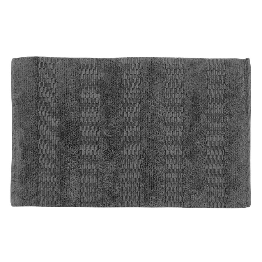 Bath * | Grey Antique Striped Bath Mat, 21 34 100% Guarantee