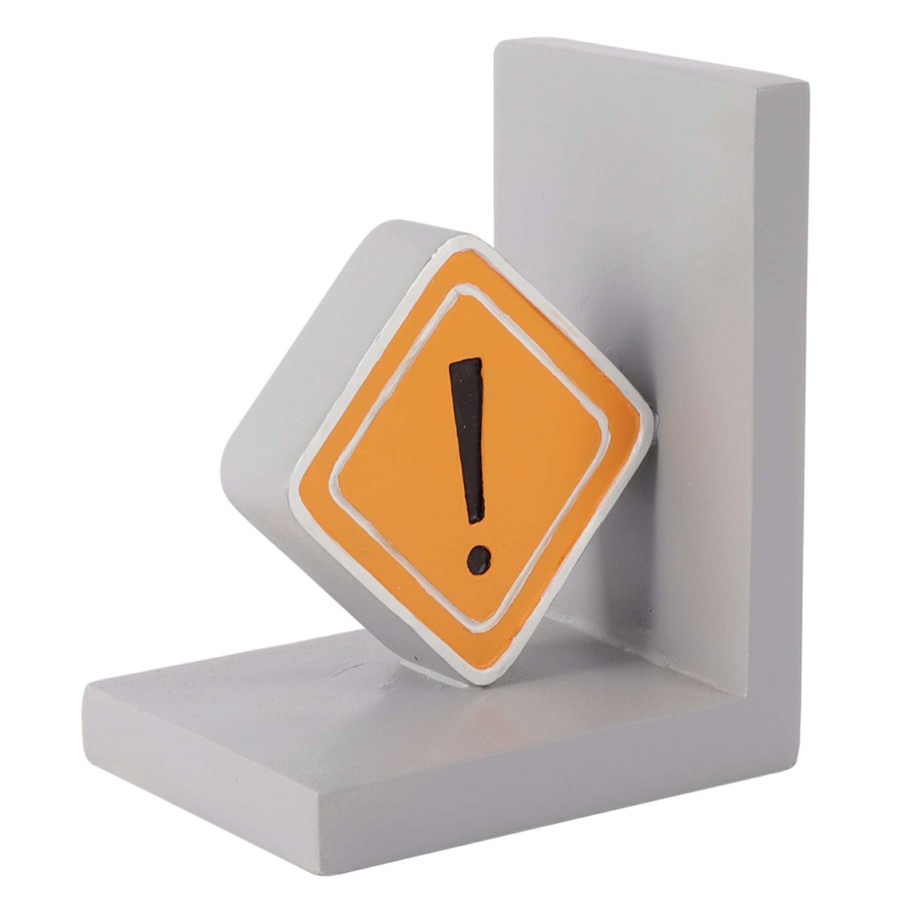 D Cor & Pillows * | Warning Sign Bookend, 5 Discounts