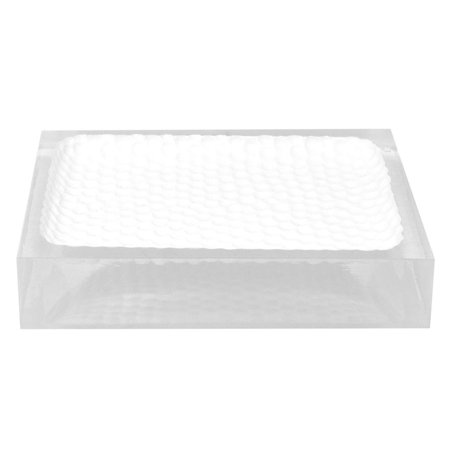 Bath * | White Pebble Textured Inset Soap Dish Free Delivery