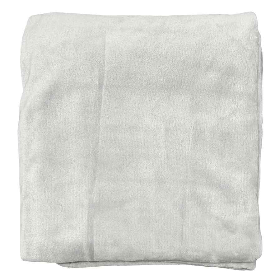 Throw Blankets * | Solid Grey Plush Throw Blanket, 50 60 100% Guarantee